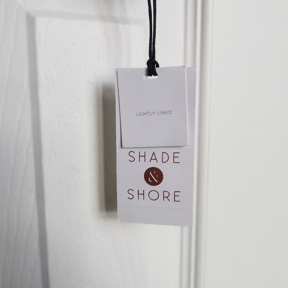 🌻2/$25🌻 Shade‎ &  Shore Black Tropical Print Lightly Lined Bikini Top 36B - Picture 7 of 10